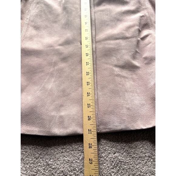 Vintage Blush Pink 100% Suede Leather Jacket Patina Small - Picture 7 of 13